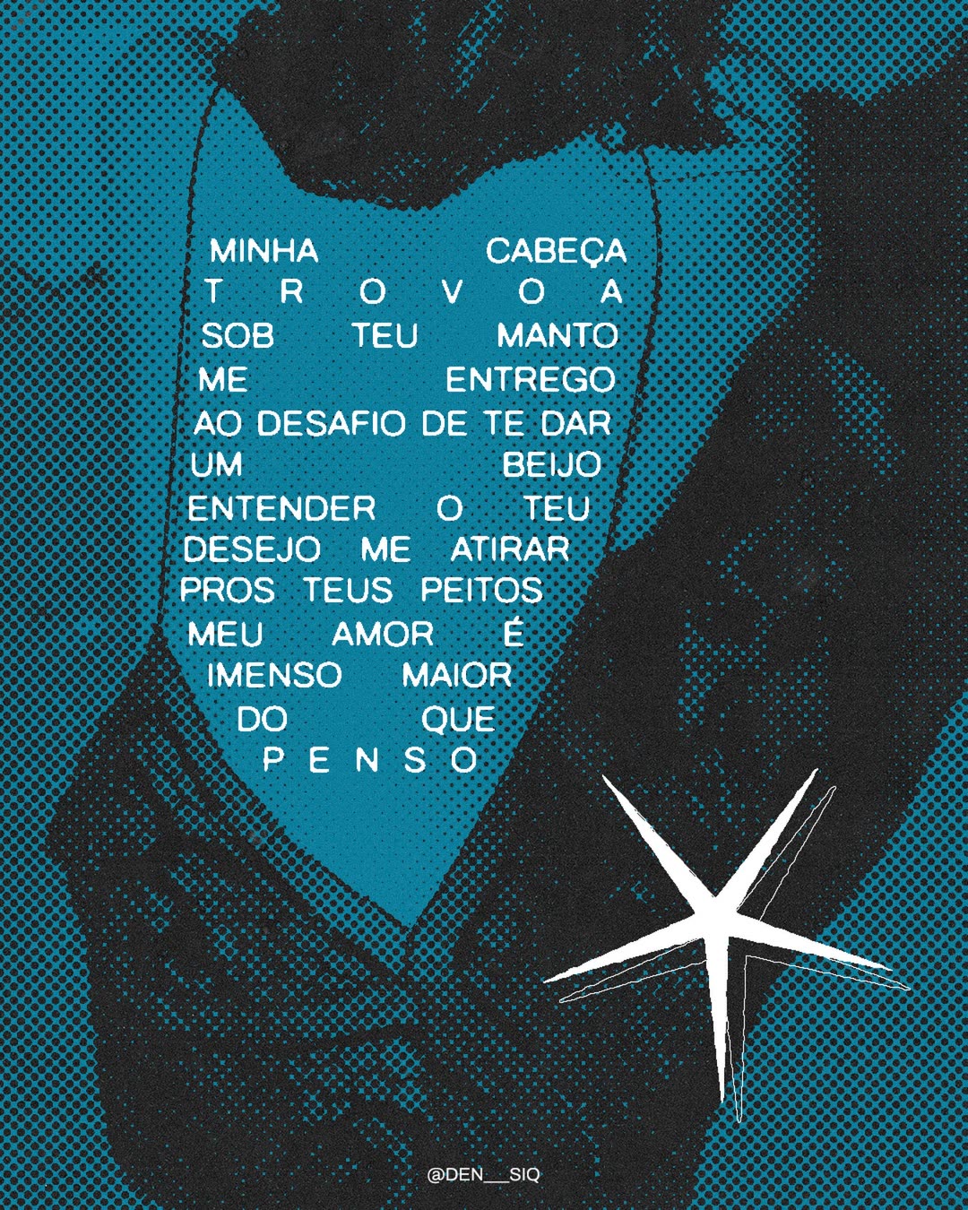 pôster tipográfico em azul